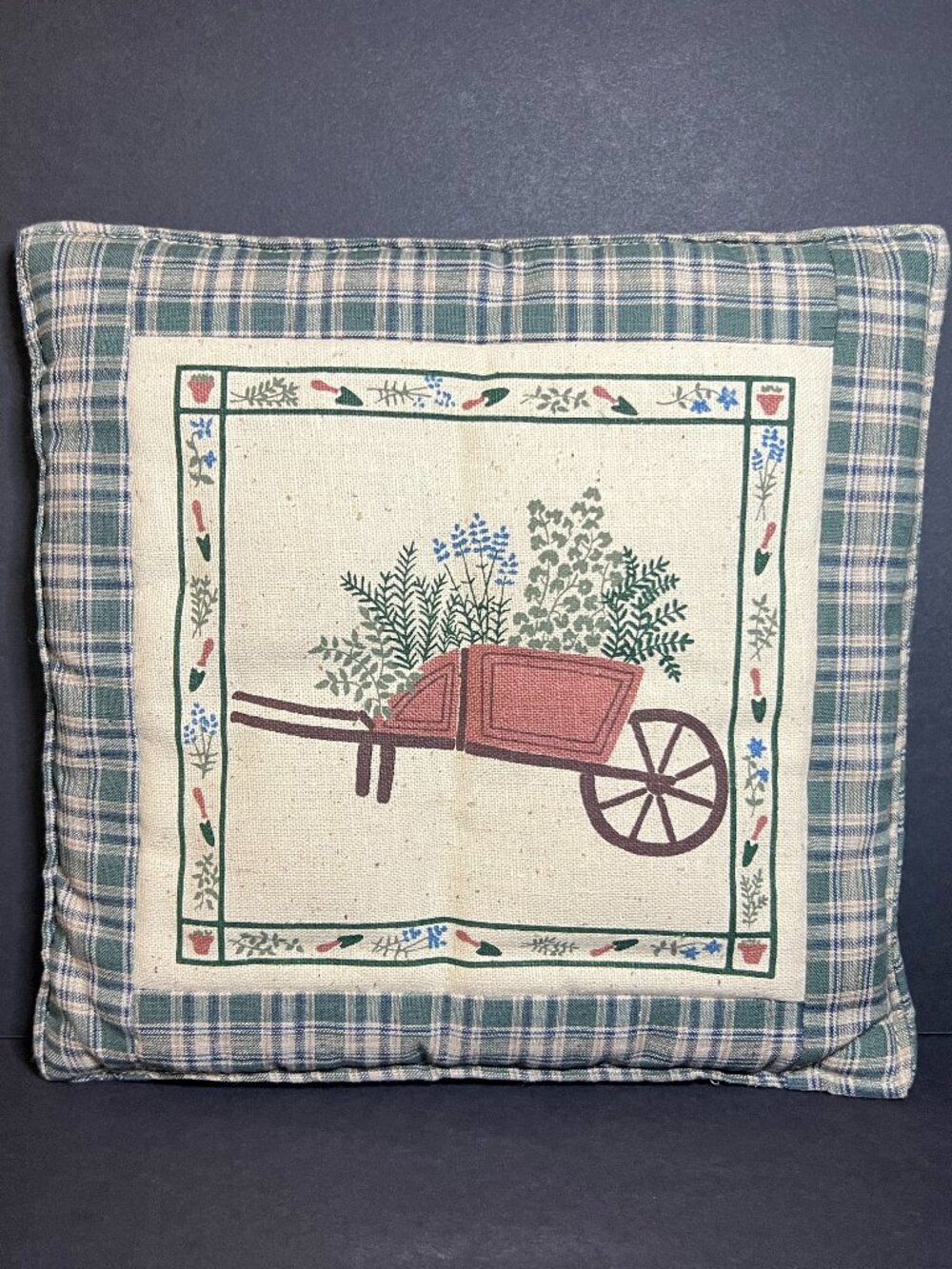 Alice's Cottage Scented Spiced Garden Wheelbarrow Cushioned Hot Pad Trivet 9"